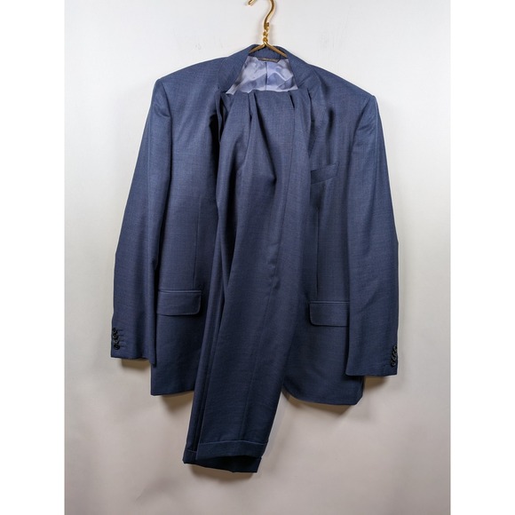 TRUSSINI Linea Nuova Wool Suit Sport Coat Blazer Blue Mens 50 US 40